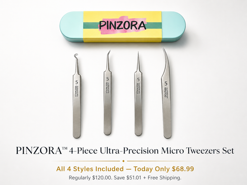 PINZORA™ 4-Piece Precision Tweezer Set